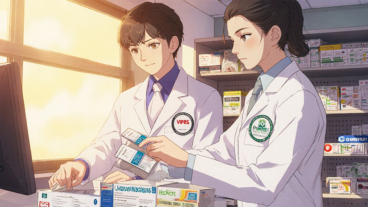 Pharmacist packaging approved Ropinirole with official pharmacy seals