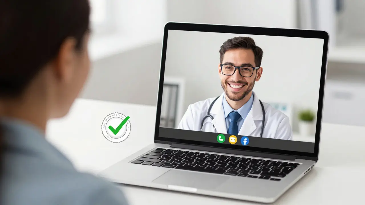 Anime style telehealth consultation with a doctor on a laptop screen